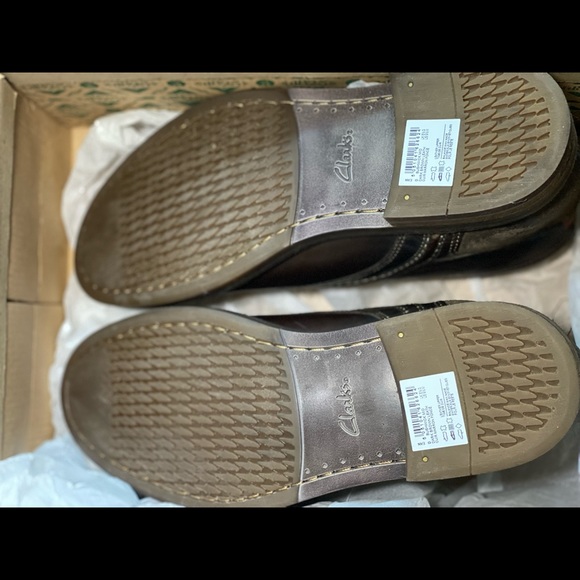 🆕 Clarks Mens Bushwick Mid Dark Brown Leather Cuir Marron Fonce Size 9.5 - Picture 10 of 11